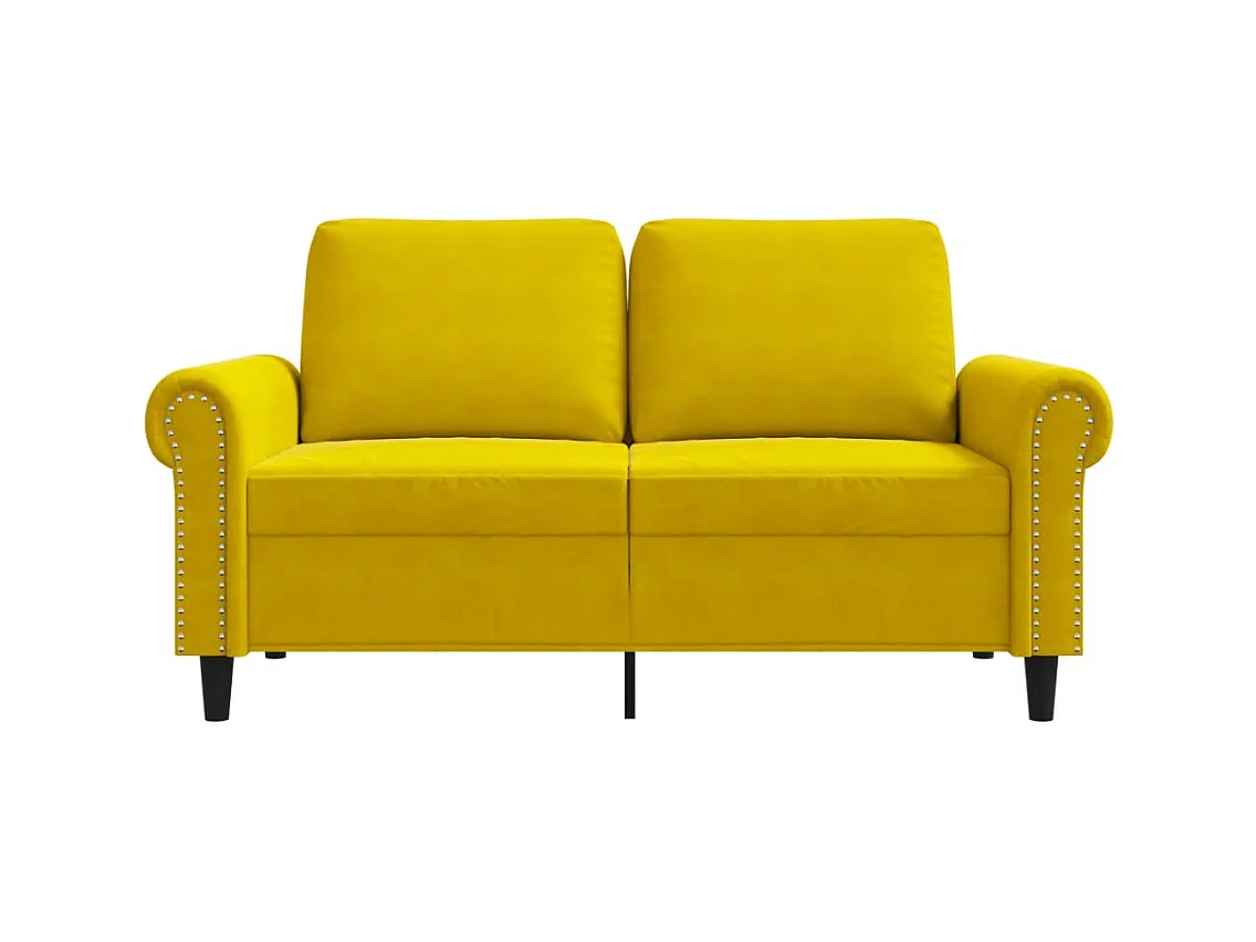 Canapé à 2 places Jaune 120 cm Velours