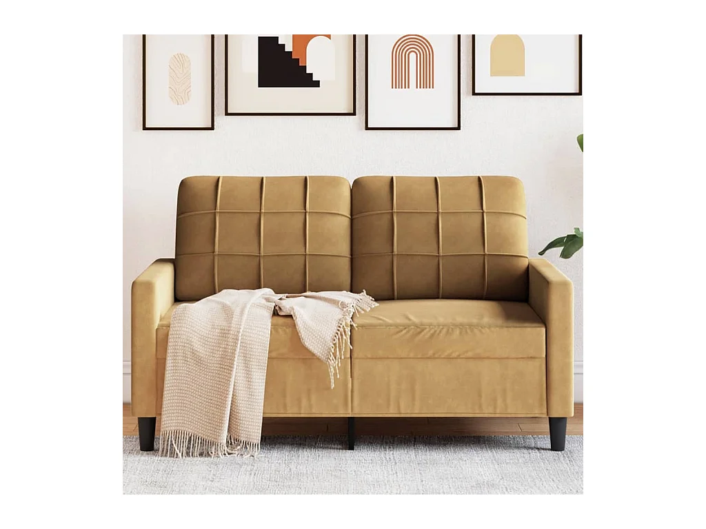 Canapé à 2 places Marron 120 cm Velours