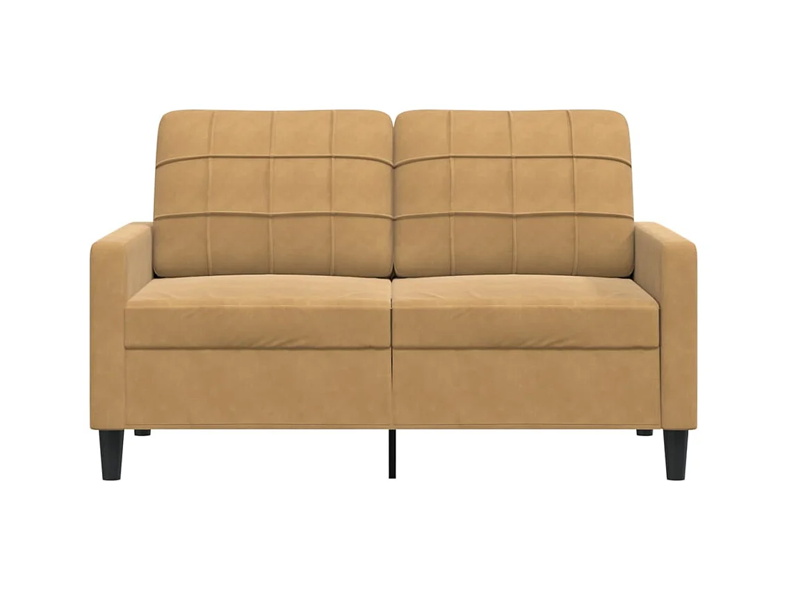 Canapé à 2 places Marron 120 cm Velours
