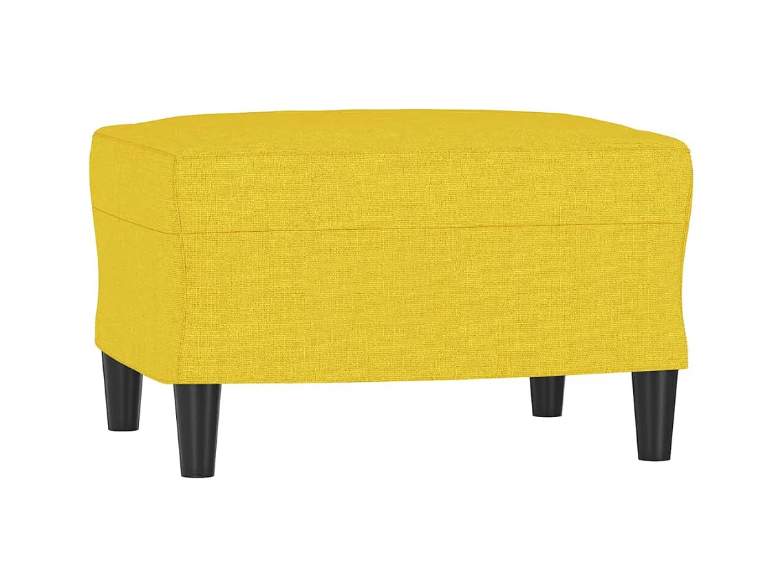Canapé à 3 places avec repose-pieds Jaune clair 180 cm Tissu