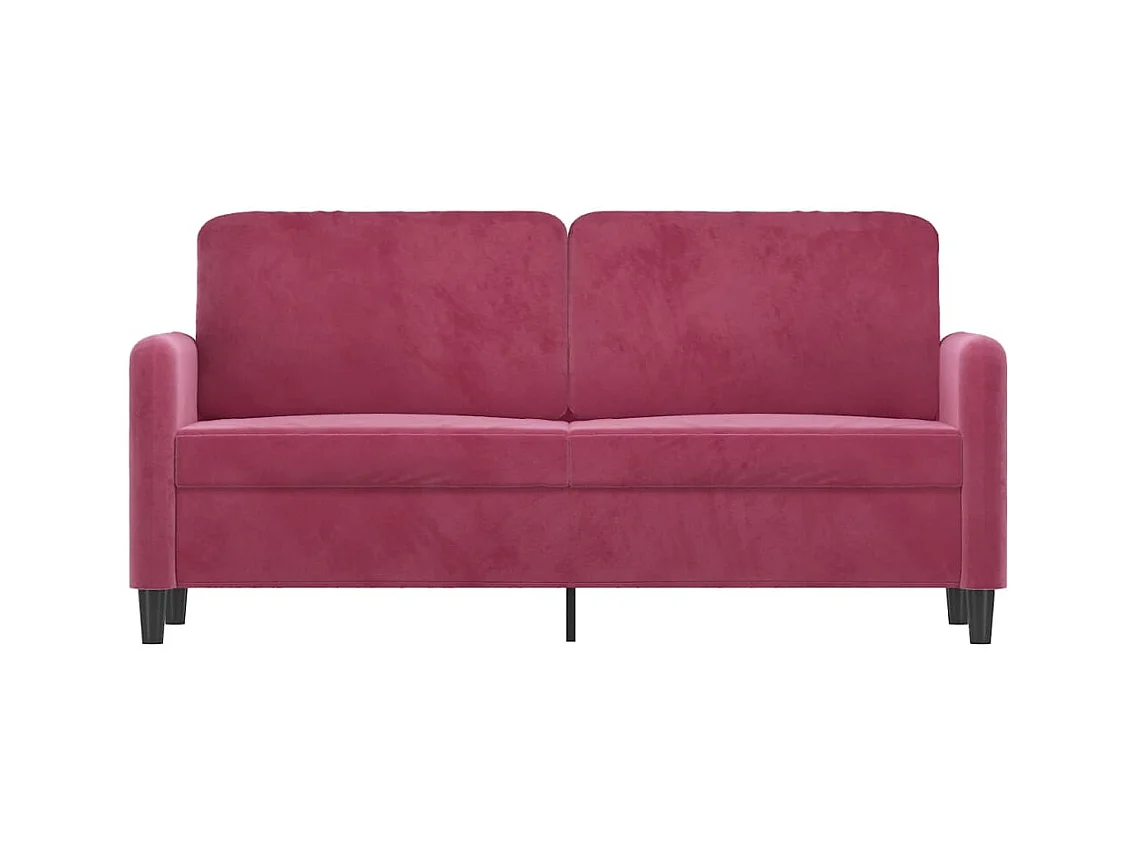 Canapé à 2 places Rouge bordeaux 140 cm Velours