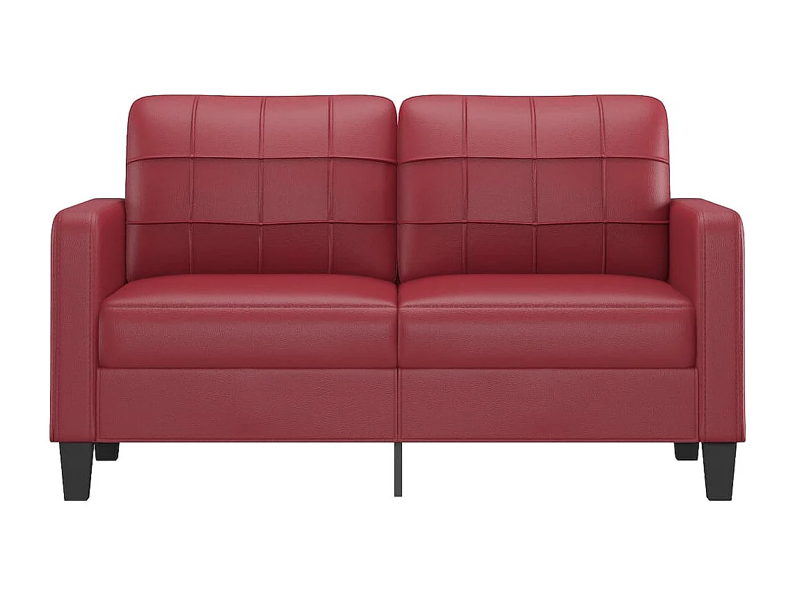 Canapé à 2 places Rouge bordeaux 140 cm Similicuir