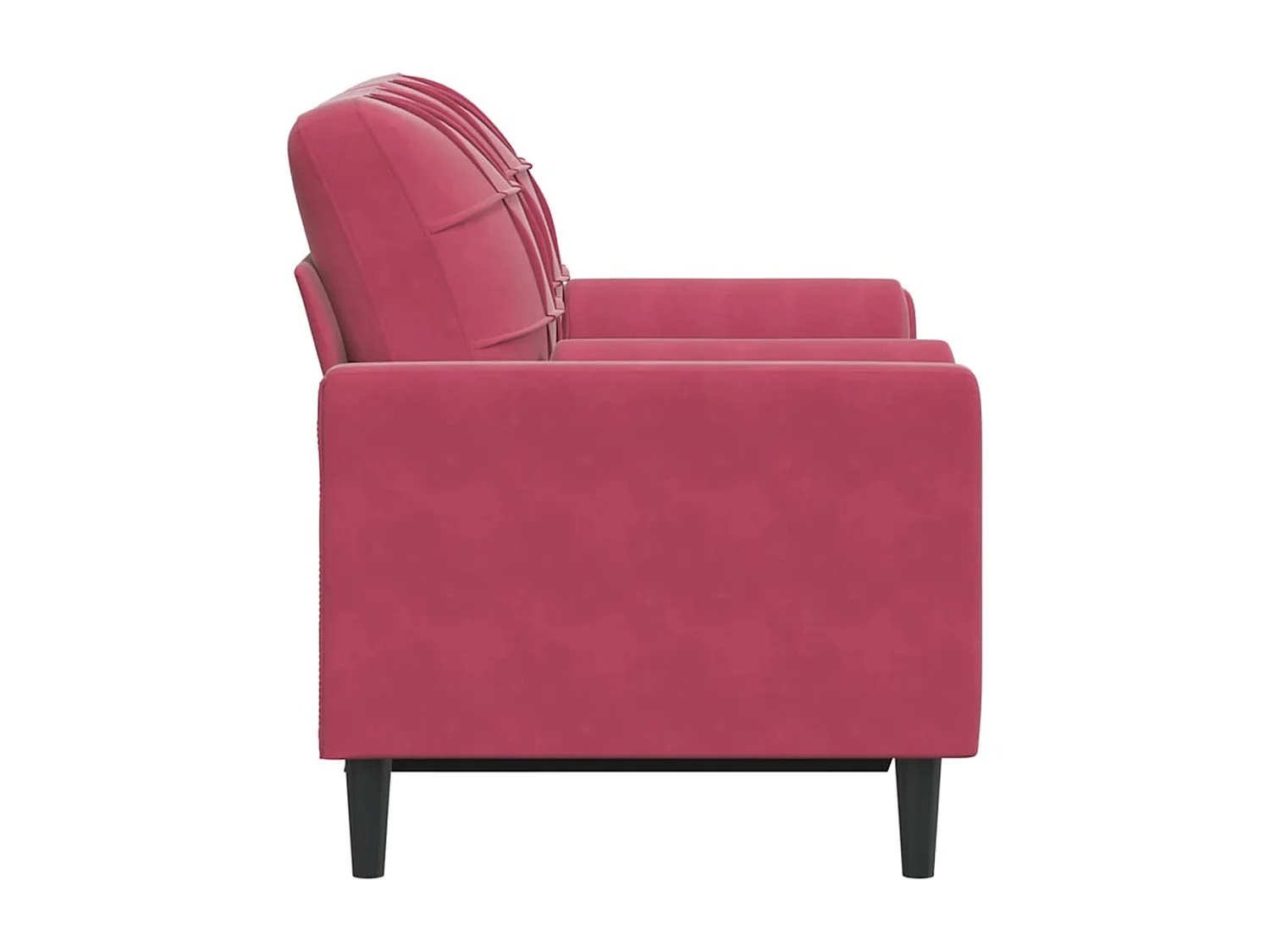 Canapé 2 places avec oreillers bordeaux 120 cm velours