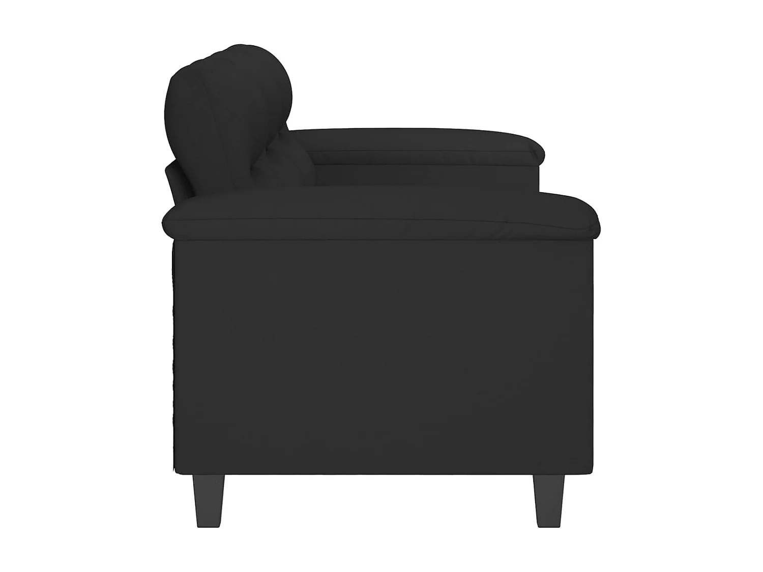 Canapé à 3 places Noir 180 cm Tissu microfibre