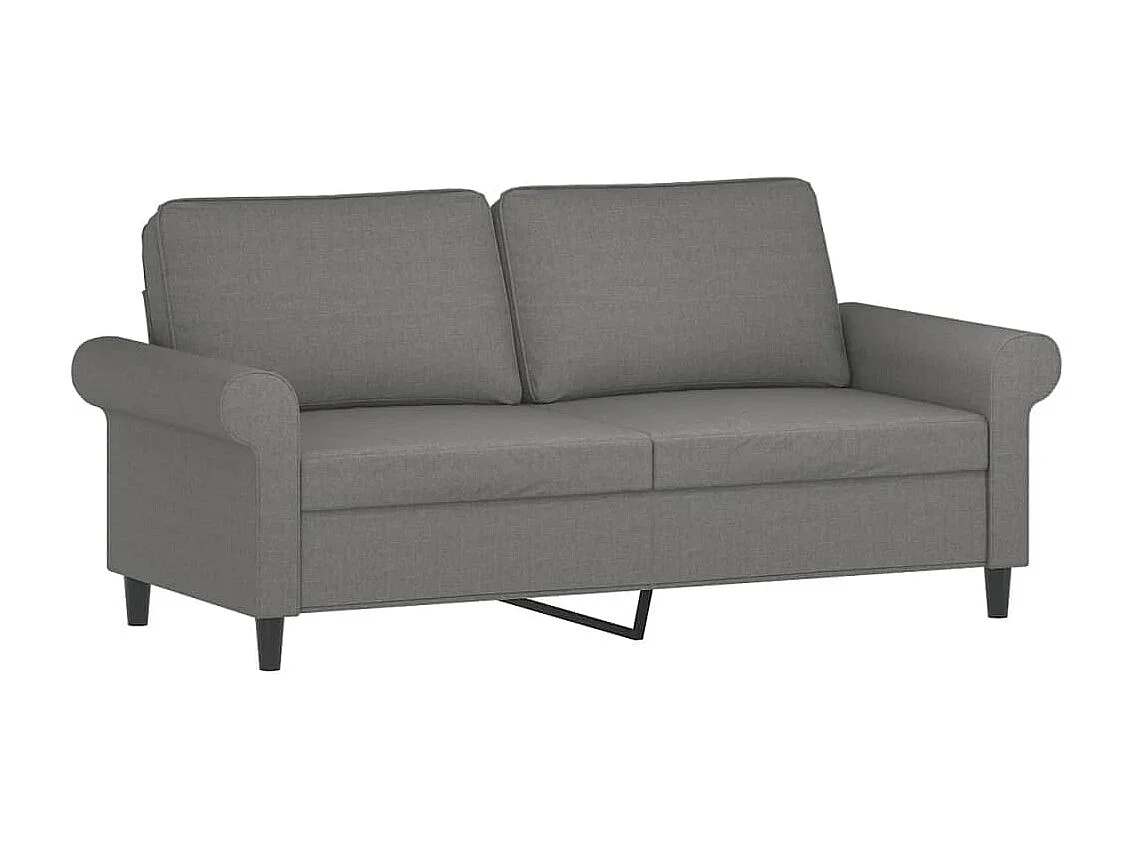 Canapé 2 places et oreillers et coussins Gris foncé 140cm Tissu
