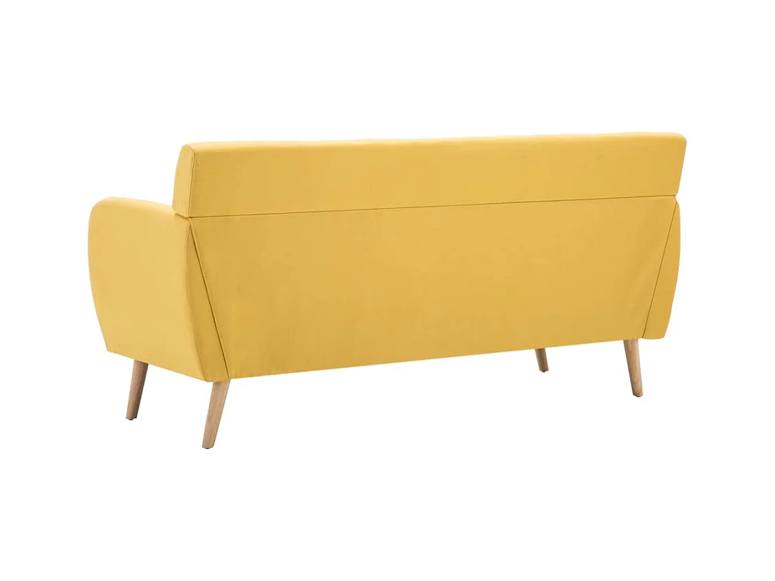 Canapé à 3 places revêtement en tissu 172x70x82 cm jaune