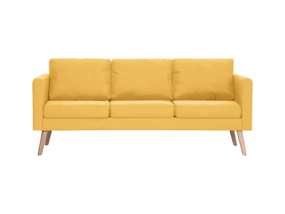 Canapé à 3 places Tissu Jaune