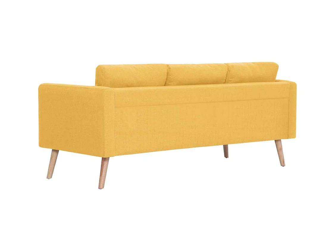 Canapé à 3 places Tissu Jaune