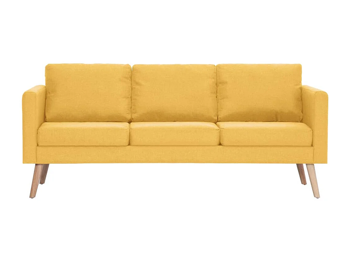 Canapé à 3 places Tissu Jaune