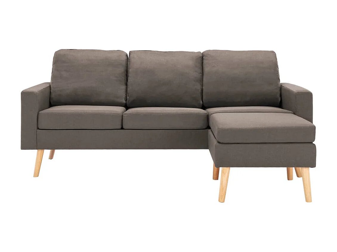 Canapé à 3 places avec repose-pied Taupe Tissu