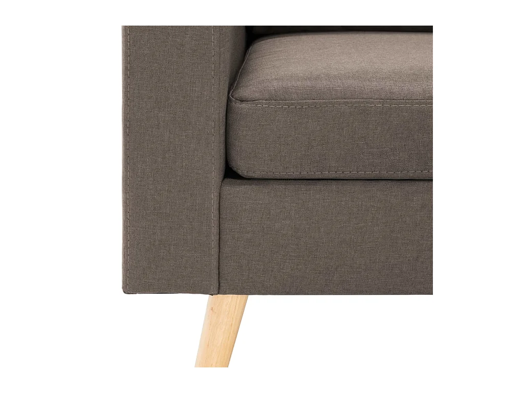 Canapé à 3 places avec repose-pied Taupe Tissu