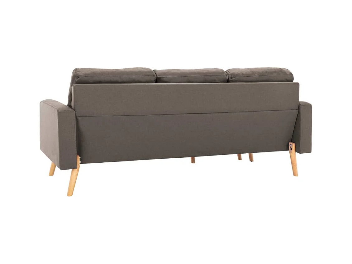Canapé à 3 places avec repose-pied Taupe Tissu