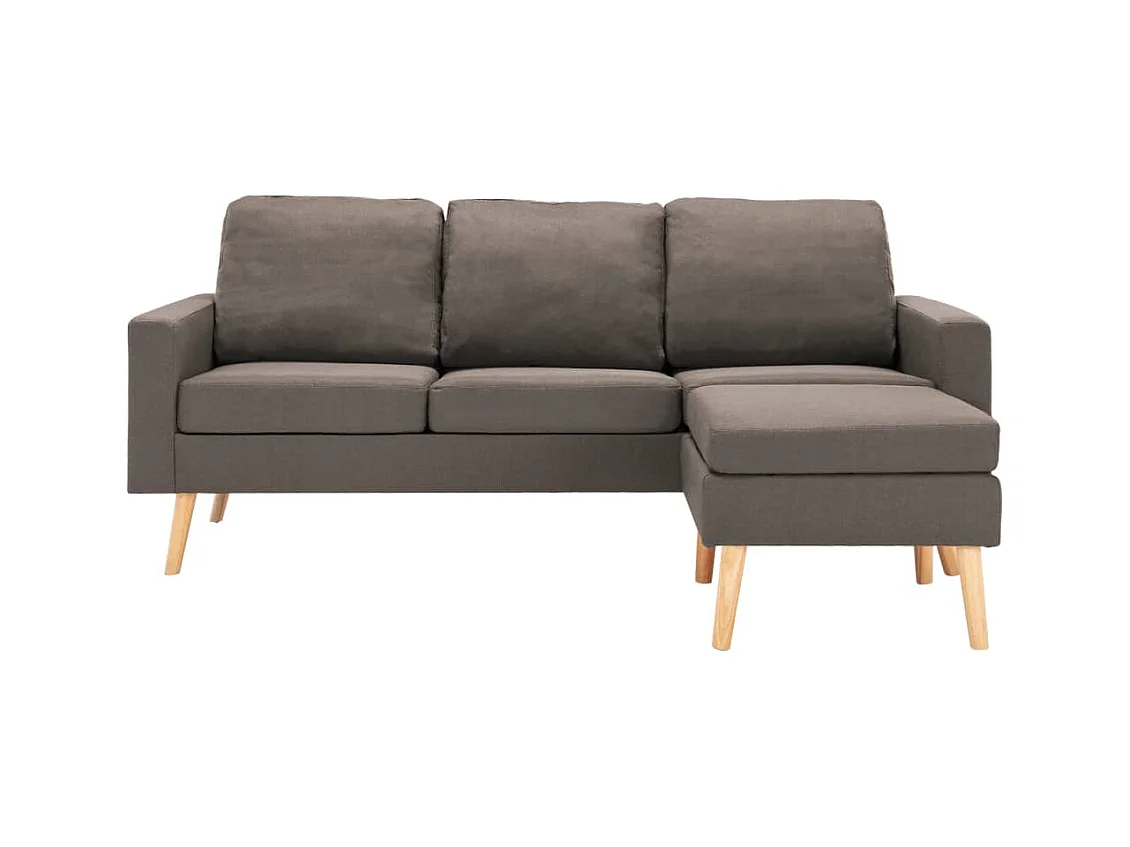 Canapé à 3 places avec repose-pied Taupe Tissu