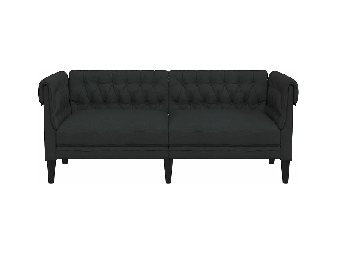Canapé Chesterfield 2 places noir tissu