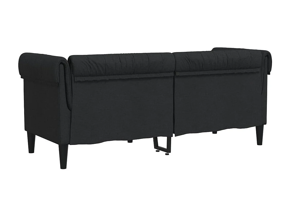 Canapé Chesterfield 2 places noir tissu