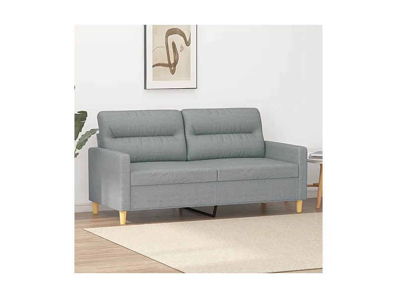 Canapé à 2 places Gris clair 140 cm Tissu