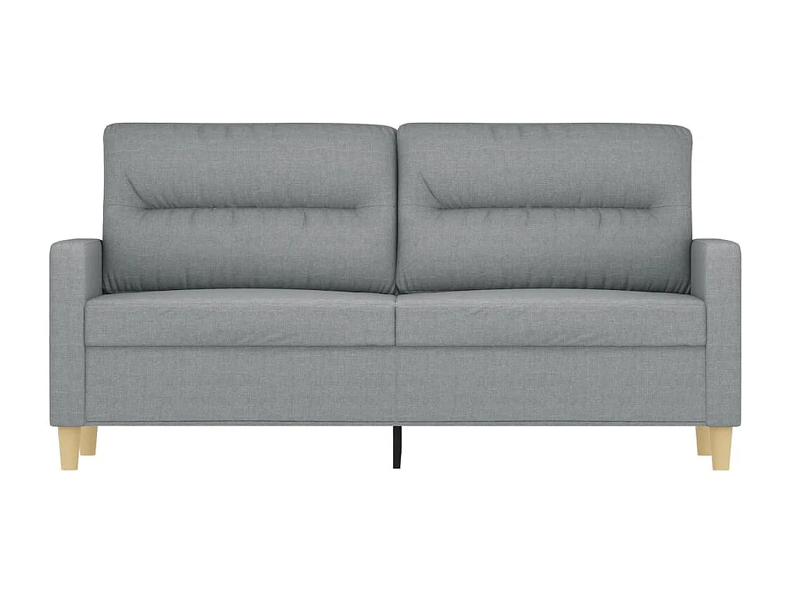 Canapé à 2 places Gris clair 140 cm Tissu