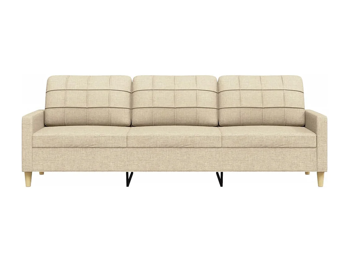Canapé à 3 places Crème 210 cm Tissu