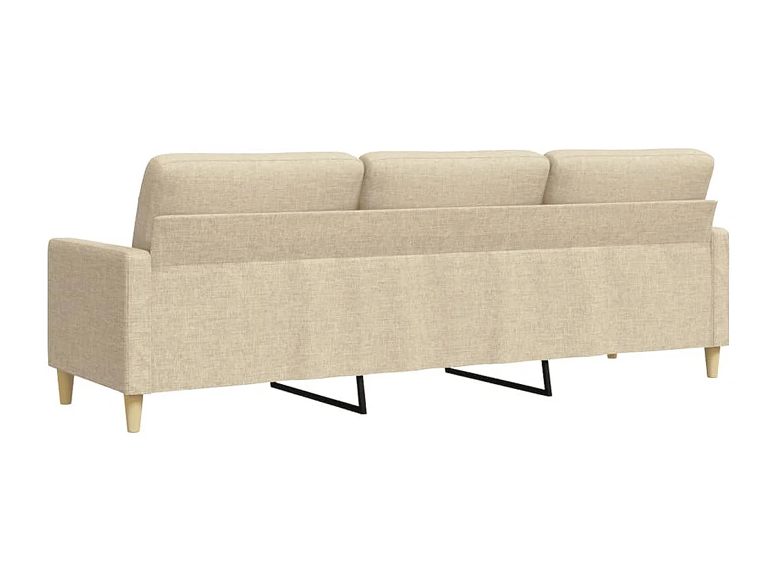 Canapé à 3 places Crème 210 cm Tissu