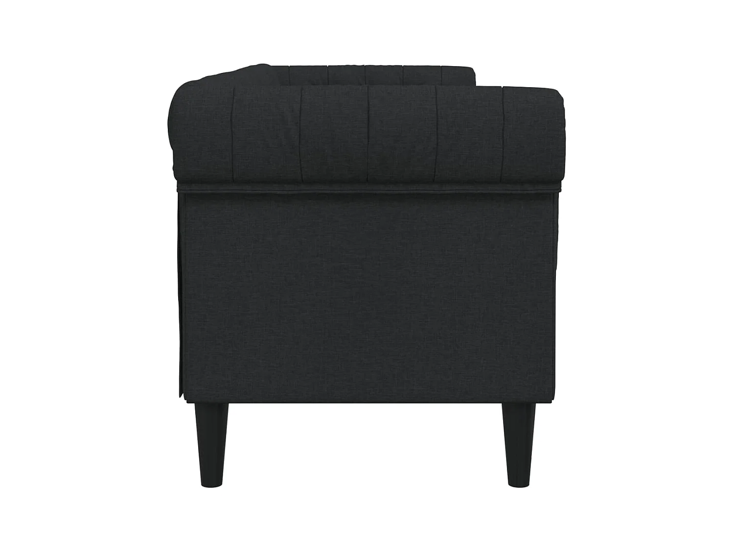 Canapé Chesterfield 3 places noir tissu