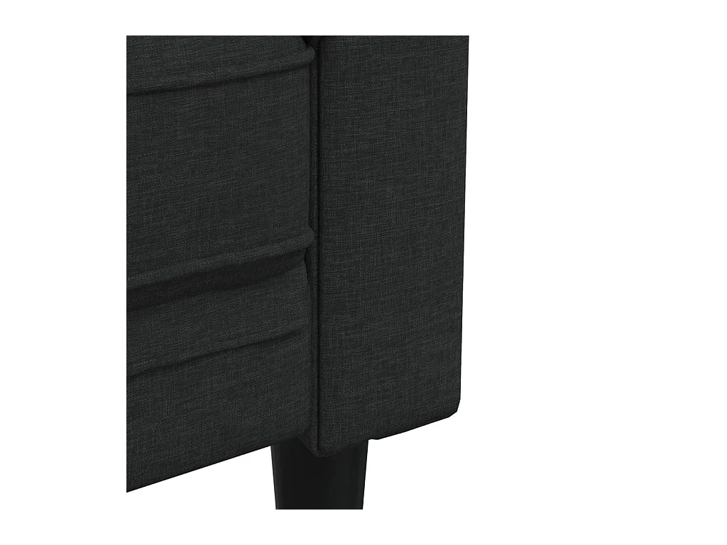 Canapé Chesterfield 3 places noir tissu