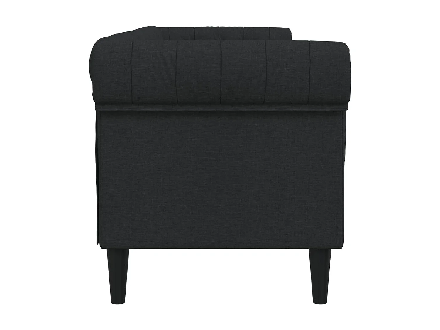 Canapé Chesterfield 3 places noir tissu