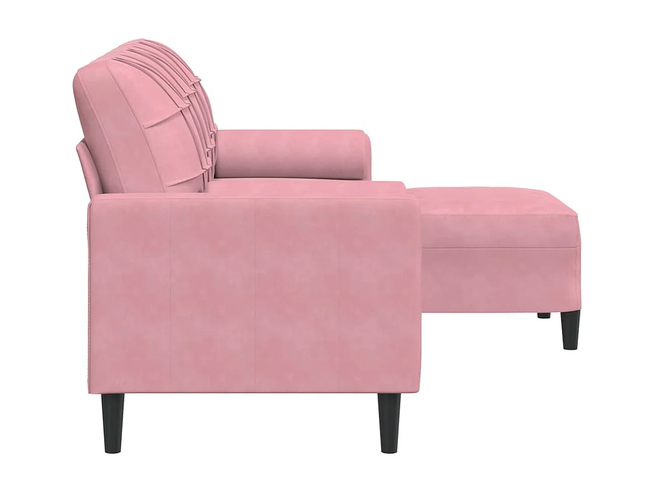 Canapé à 3 places avec repose-pieds Rose 180 cm Velours