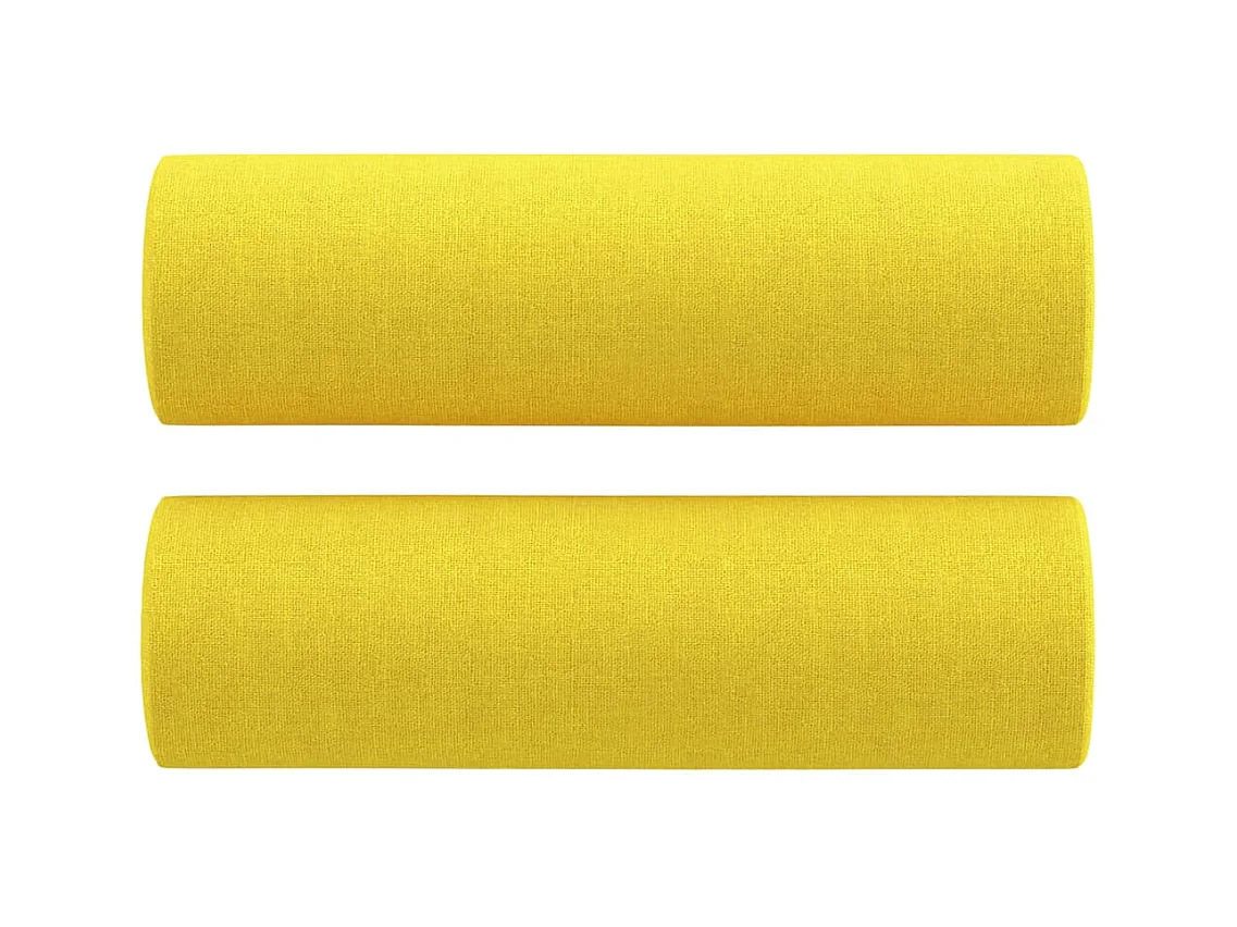 Canapé 2 places avec oreillers jaune clair 120 cm tissu