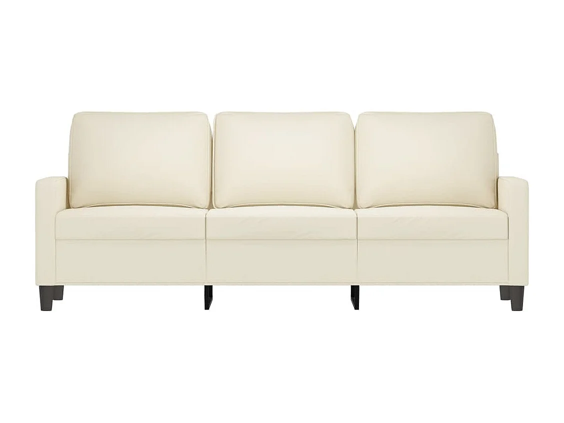 Driezitsbank 180 cm fluweel crèmekleurig