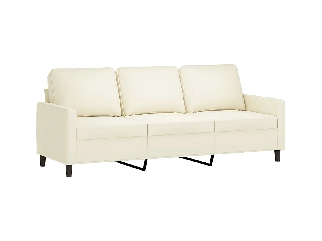 Canapé à 3 places Crème 180 cm Velours