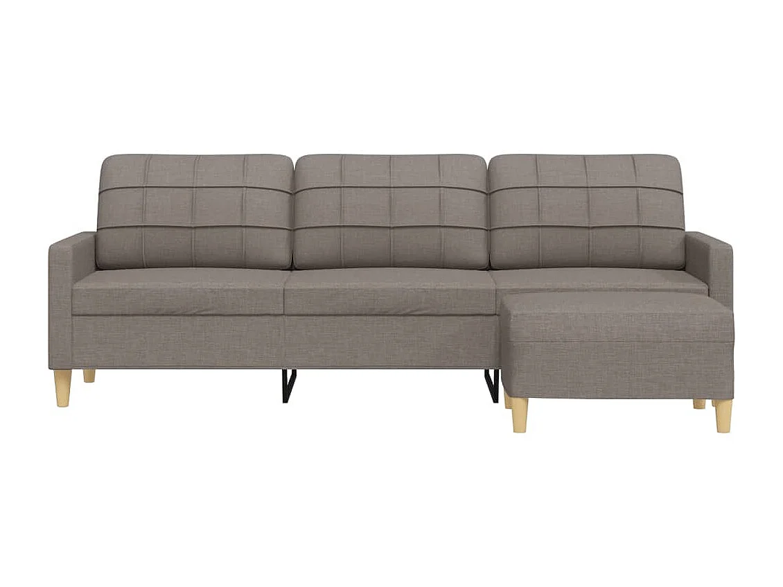 Canapé à 3 places avec repose-pieds Taupe 210 cm Tissu