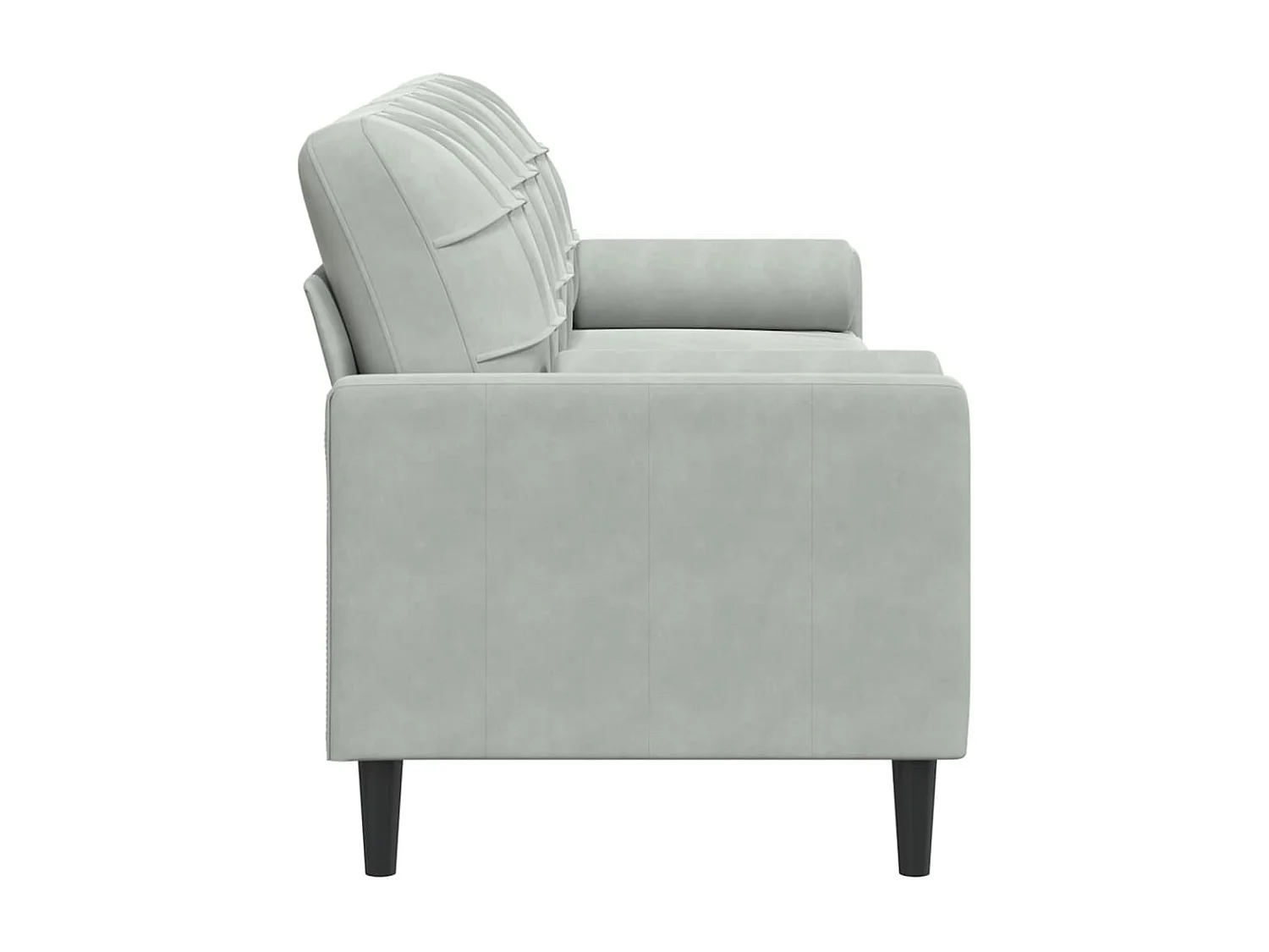 Canapé 3 places avec oreillers gris clair 210 cm velours