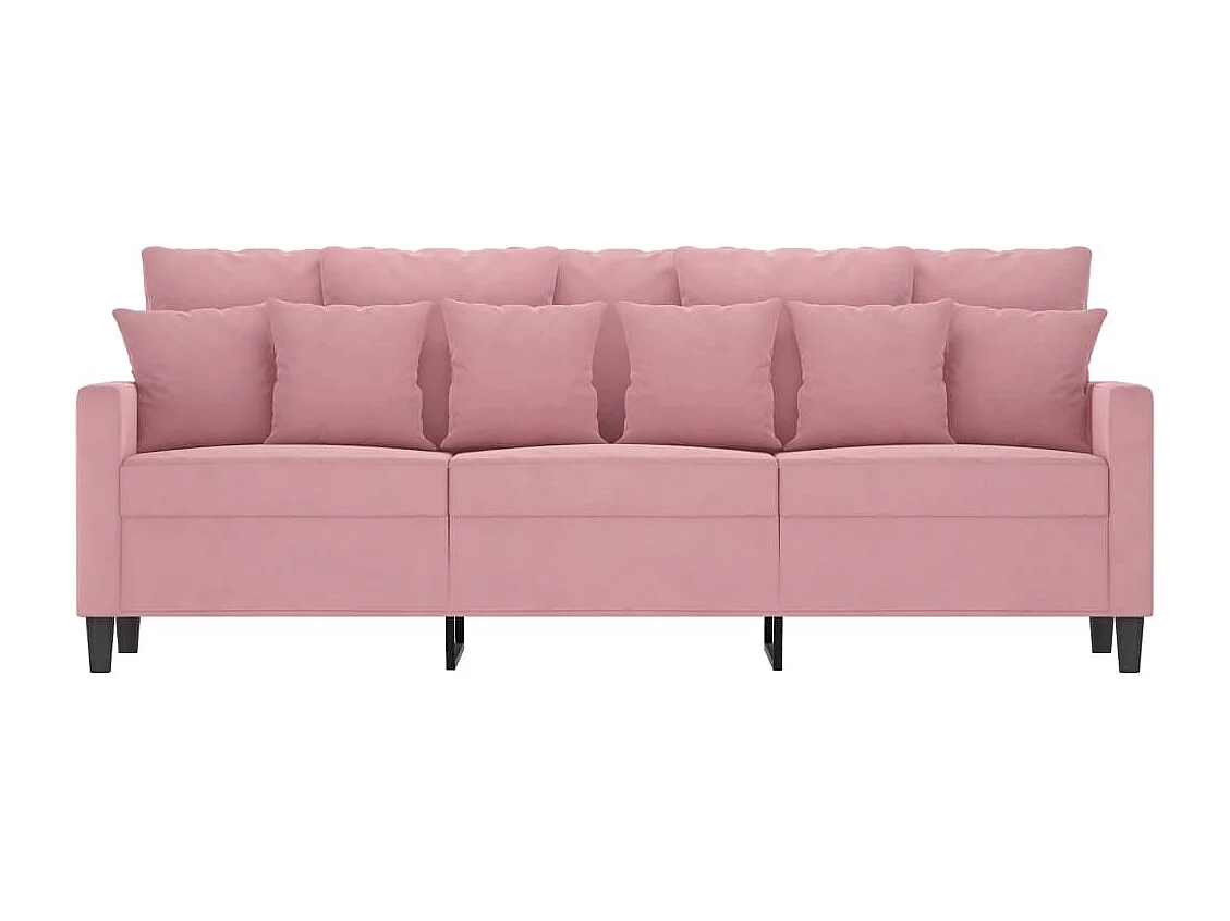 Driezitsbank 180 cm fluweel roze
