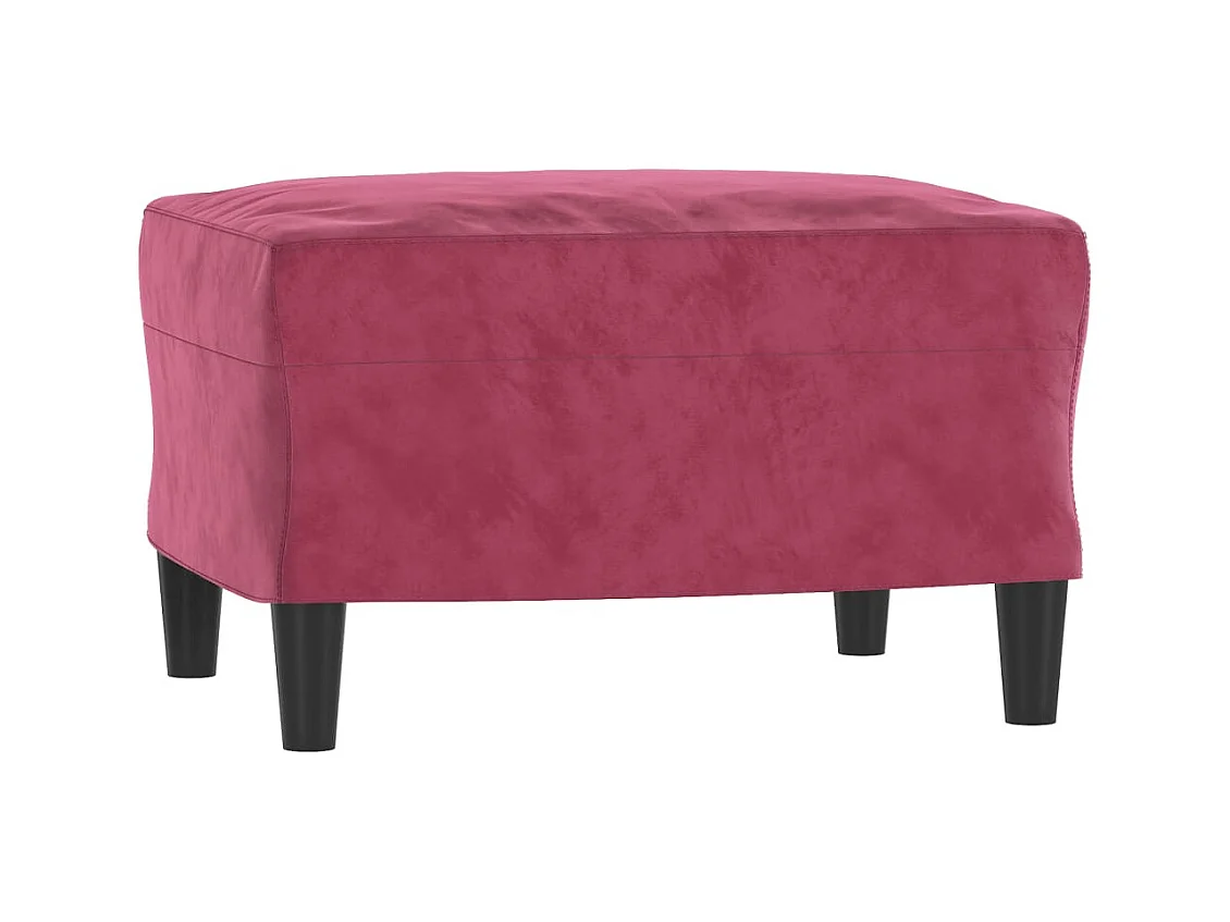 Canapé à 3 places et repose-pieds Rouge bordeaux 180 cm Velours