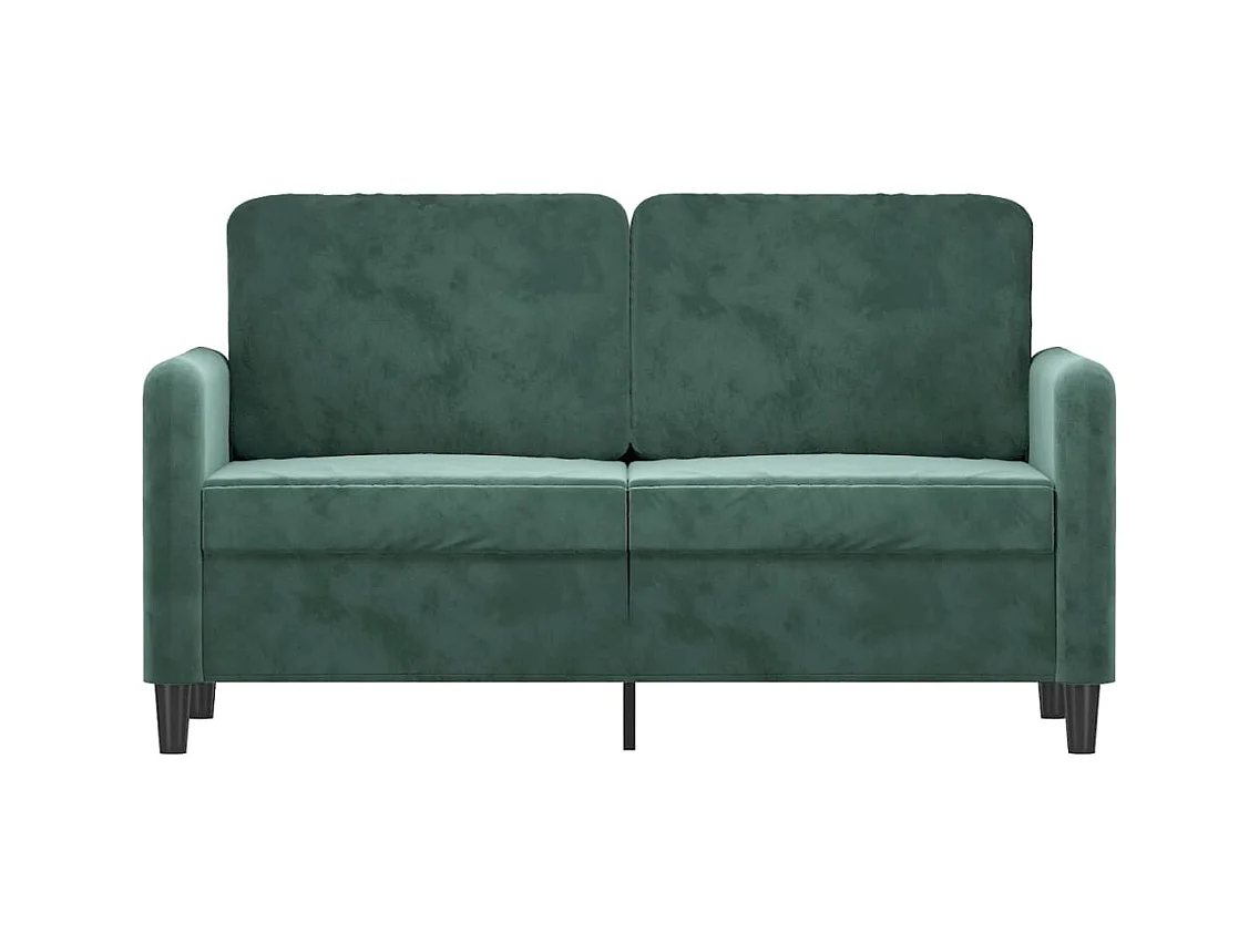 Canapé à 2 places Vert foncé 120 cm Velours