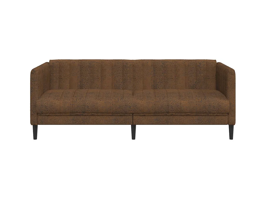 Canapé à 3 places marron tissu