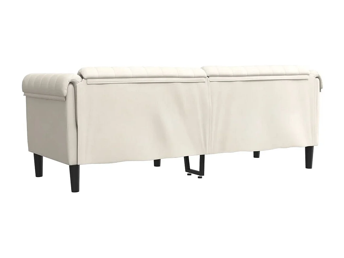 Driezitsbank fluweel crèmekleurig