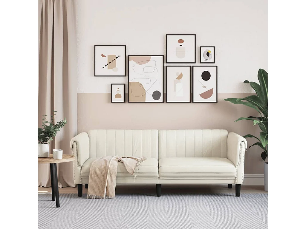 Canapé à 3 places crème velours