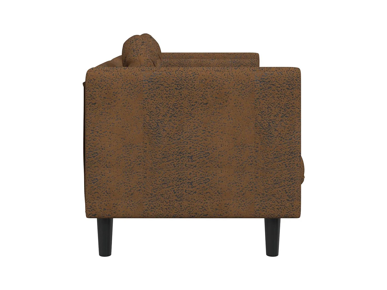 Bank met kussens 2-zits kunstsuède bruin