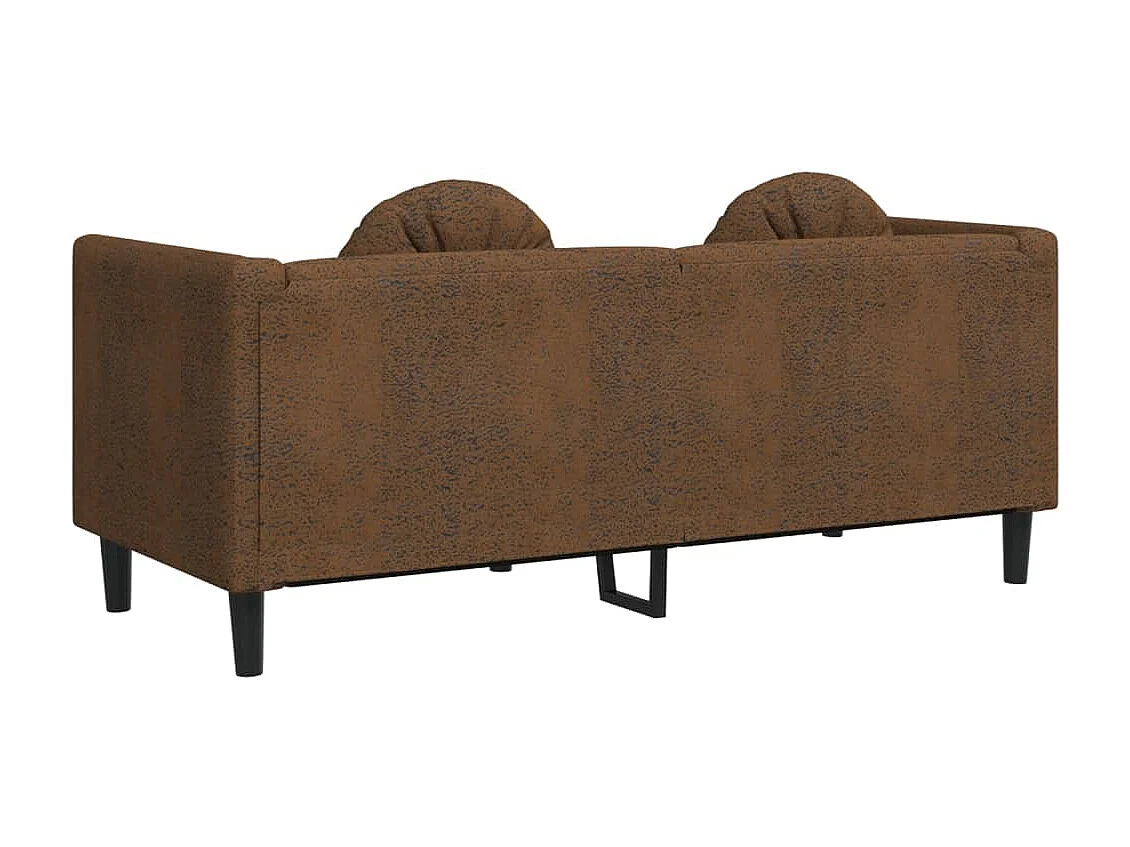 Canapé avec coussins 2 places marron velours