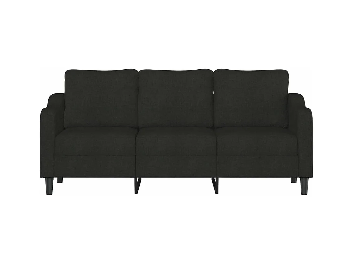 Canapé à 3 places Noir 180 cm Tissu