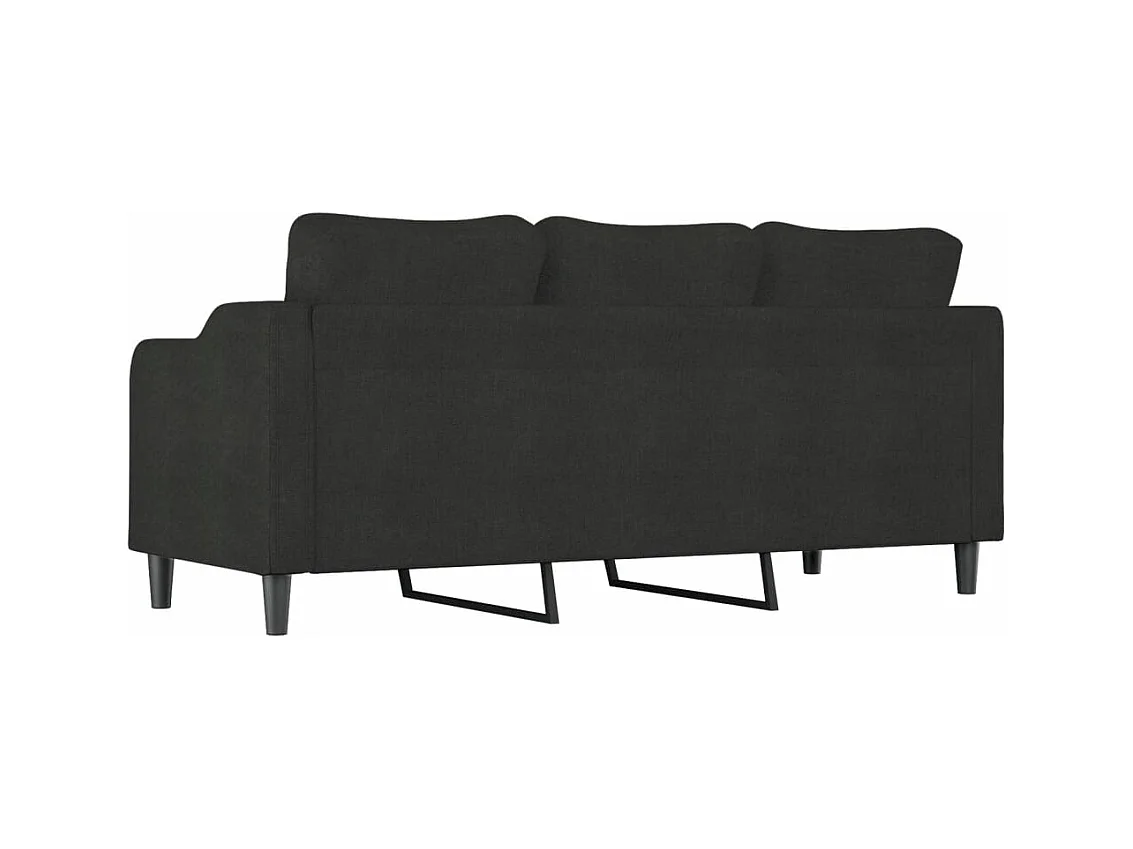 Canapé à 3 places Noir 180 cm Tissu