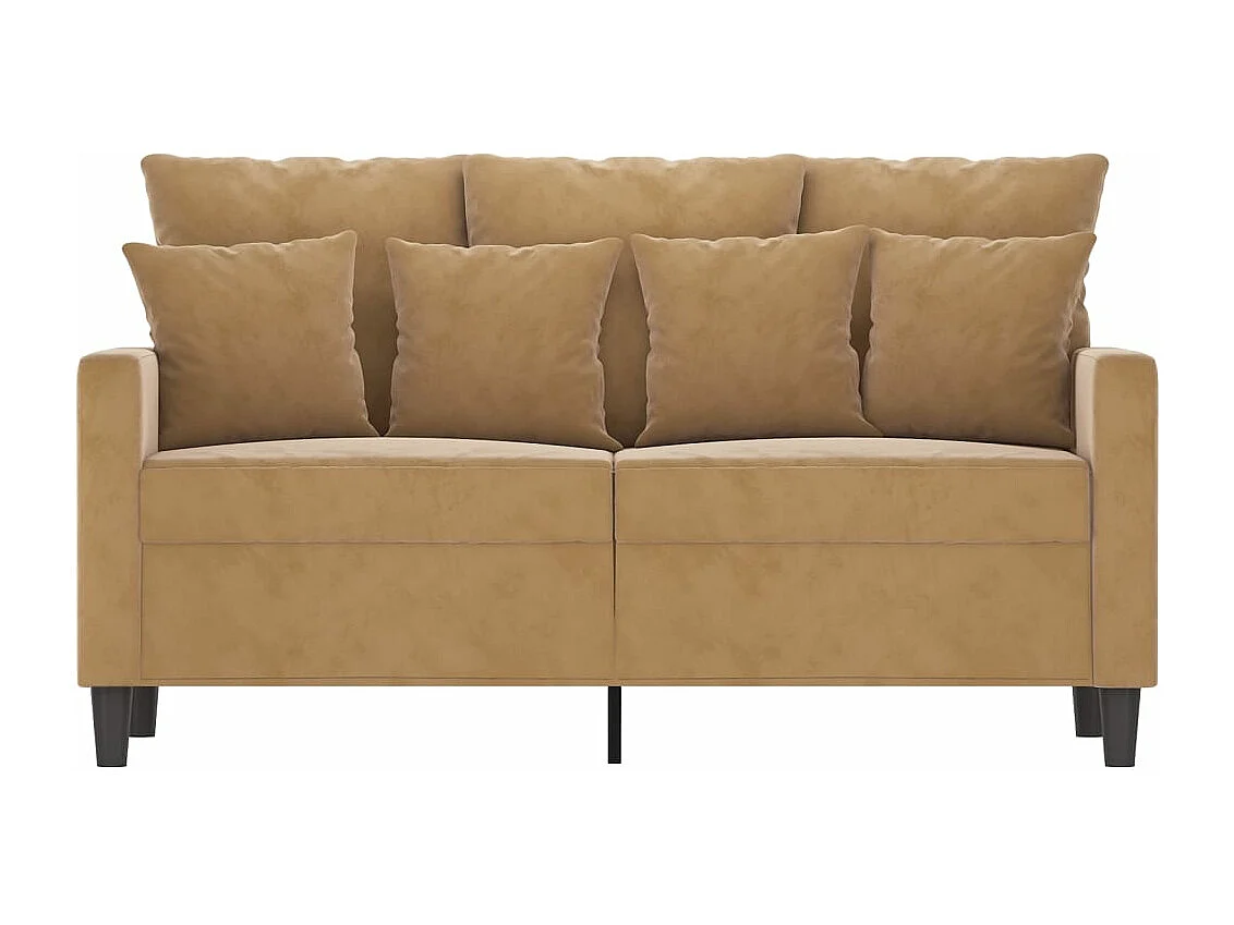 Canapé à 2 places Marron 120 cm Velours