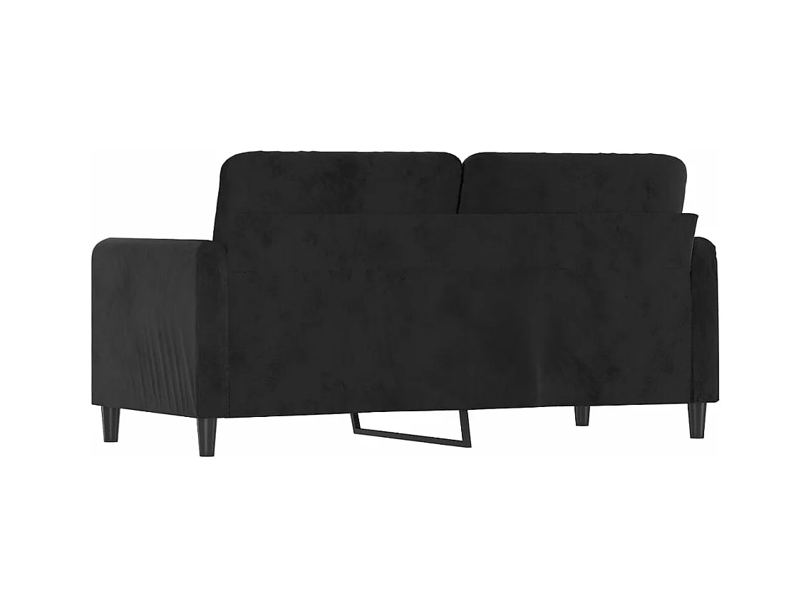 Canapé à 2 places Noir 140 cm Velours