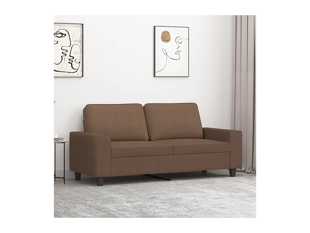 Tweezitsbank 140 cm stof bruin