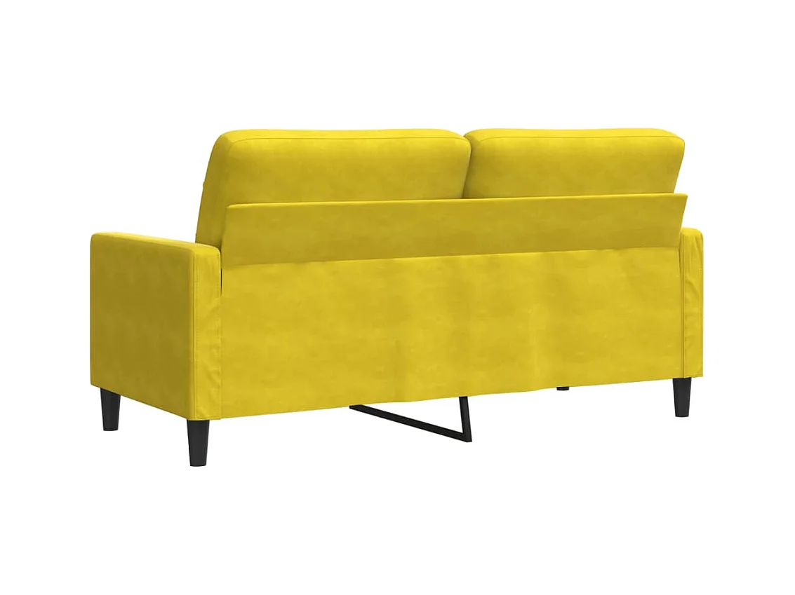 Canapé à 2 places Jaune 140 cm Velours