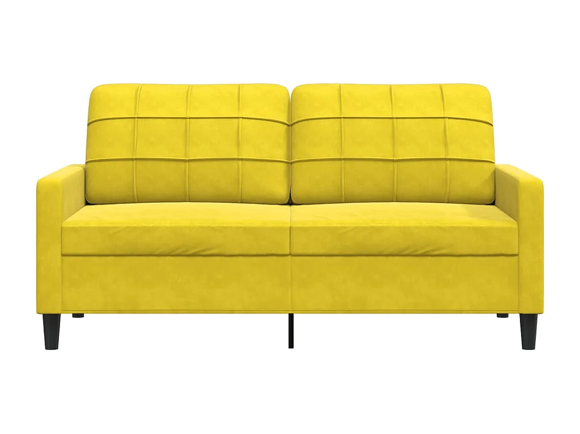 Canapé à 2 places Jaune 140 cm Velours
