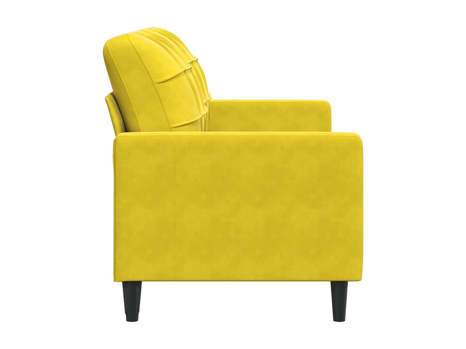 Canapé à 2 places Jaune 140 cm Velours