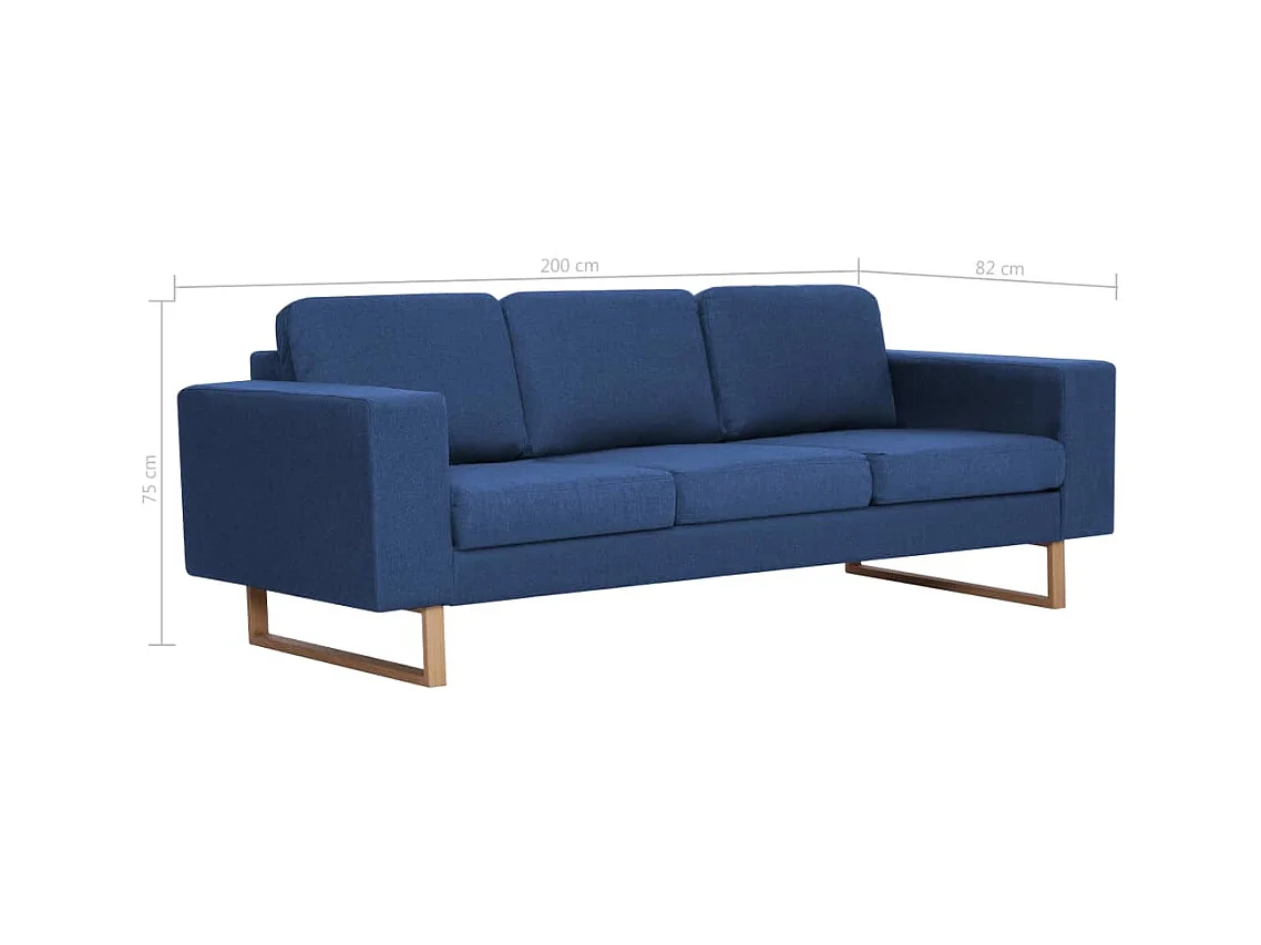 Driezitsbank stof blauw