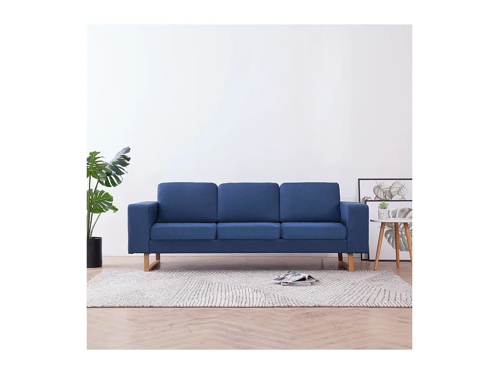 Driezitsbank stof blauw